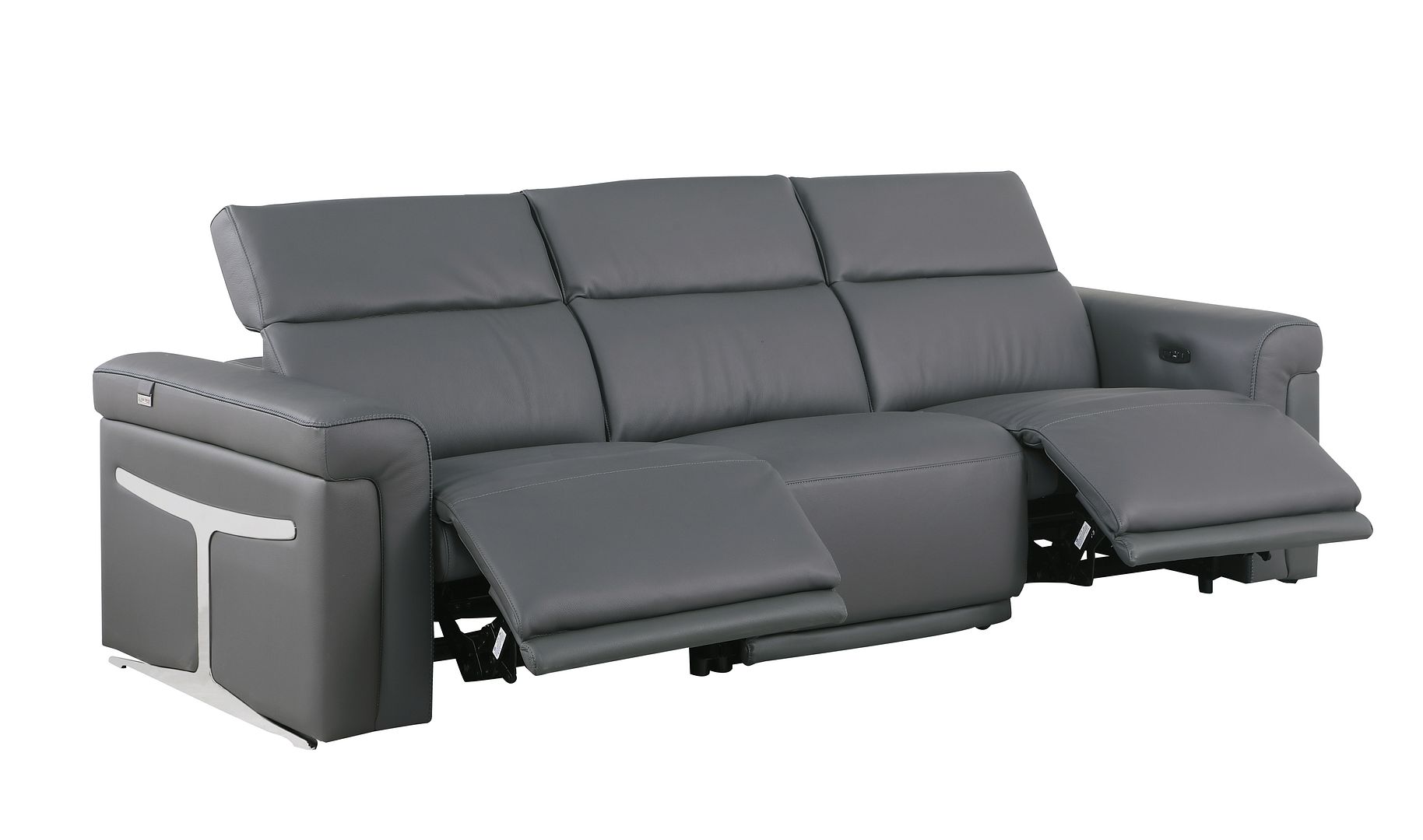 1126 Divanitalia 3-Piece Modular Power Reclining Sofa in Top Grain Italian Leather with 2 Power Recliners & Power Headrests