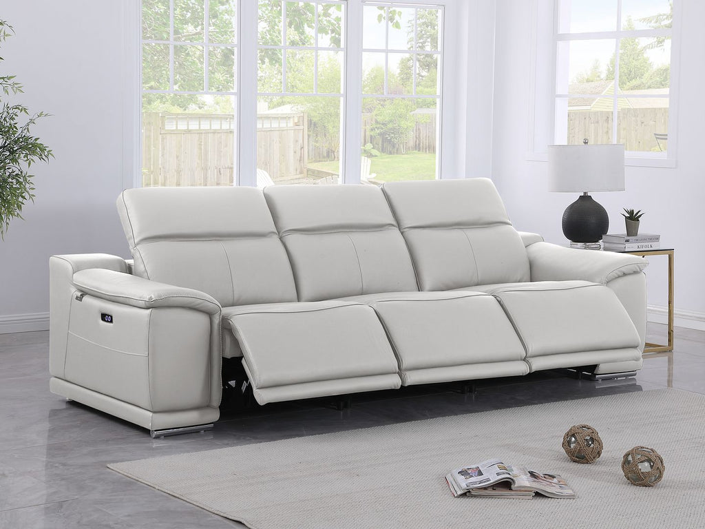 9762 Divanitalia 3-Piece Modular Power Reclining Sofa with 3 Power Recliners in Top Grain Italian Leather
