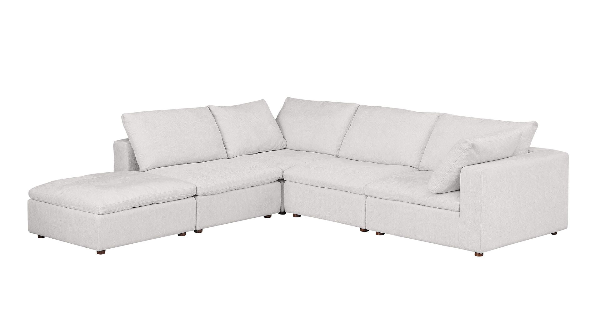 1100 Divanitalia 5-Piece Right Arm Facing 4-Seat Sectional Sofa - Top-grain Italian Leather