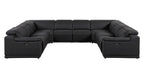 9762 Divanitalia 8-Piece U-Shaped Top Grain Italian Leather Sectional Sofa with 4 Power Recliners - Black - SKU 9762-BLACK-8PC-4PWR-U-NC-SECTIONAL-GROUP - view 3