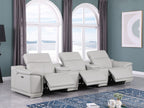 9762 Divanitalia 5-Piece Modular Power Reclining Sofa and Loveseat Set with 3 Power Recliners in Top Grain Italian Leather