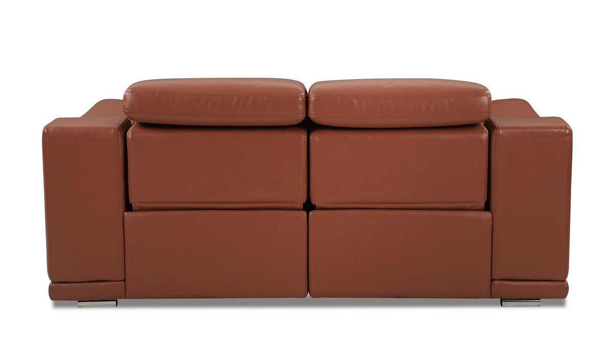 9762 Divanitalia Top Grain Italian Leather Power Reclining Loveseat with Adjustable Headrests - Camel - SKU 9762-PWR-L-CAMEL - view 4