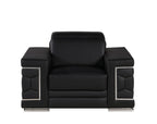 296 Modern Genuine Leather 3-Piece Sofa Set - Black - SKU 296-BLACK-3PC - view 7