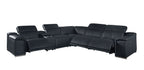 9762 Divanitalia 6-Piece L-Shaped Top Grain Italian Leather Sectional Sofa with 3 Power Recliners