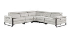 1246 Divanitalia 5-Piece L-Shaped Modular Power Reclining Sectional Sofa with Power Headrests - Top Grain Italian Leather - Light Grey - SKU 1246-LT-GREY-5PC-3PWR-SECTIONAL - view 3