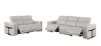 1126 Divanitalia 5-Piece Modular Power Reclining Sofa and Loveseat Set in Top Grain Italian Leather with 4 Power Recliners & Power Headrests - Light Grey - SKU 1126-LT_GREY-5.4-HT-2PC - view 4