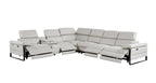 1246 Divanitalia 7-Piece L-Shaped Modular Power Reclining Sectional Sofa with 4 Power Recliners and Power Headrests - Top Grain Italian Leather