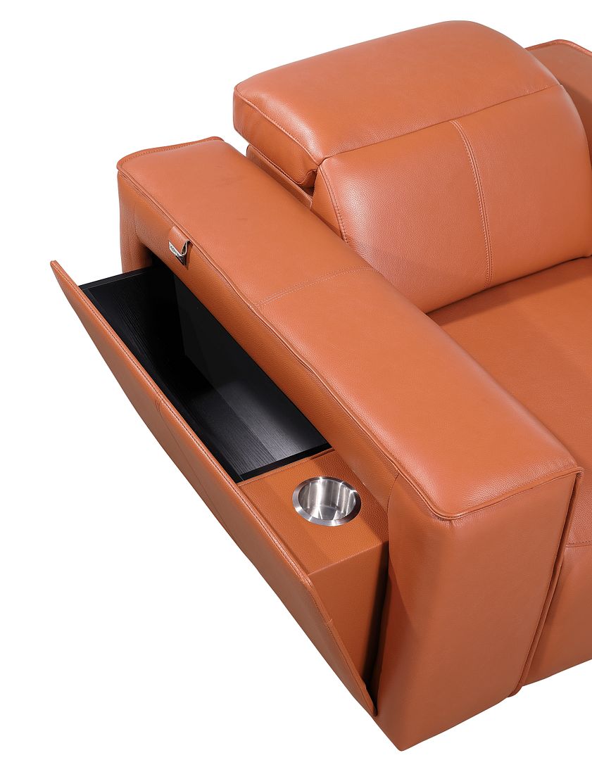 1224 Divanitalia 12-Piece U-Shaped Sectional Sofa in Top Grain Italian Leather with 4 Power Recliners & Power Headrests