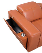 1224 Divanitalia 12-Piece U-Shaped Sectional Sofa in Top Grain Italian Leather with 4 Power Recliners & Power Headrests