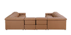 1126 Divanitalia 8-Piece U-Shaped Sectional Sofa in Top Grain Italian Leather with 4 Power Recliners & Power Headrests