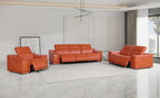 9762 Divanitalia 6-Piece Modular Power Reclining Sofa, Loveseat and Chair Set with 6 Power Recliners in Top Grain Italian Leather - Camel - SKU 9762-CAMEL-6.6-HT-3PC - view 2