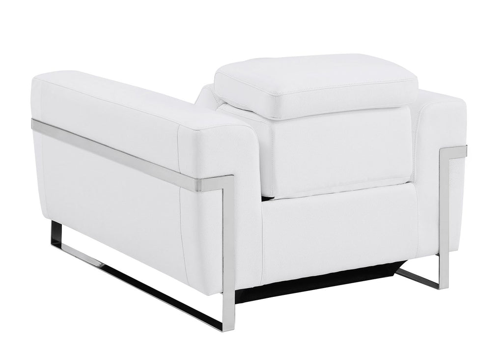 990 Divanitalia Power Reclining Arm Chair with Power Headrest in Top-grain Italian Leather - White - SKU 990-WHITE-CH - view 3