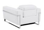 990 Divanitalia Power Reclining Arm Chair with Power Headrest in Top-grain Italian Leather - White - SKU 990-WHITE-CH - view 3