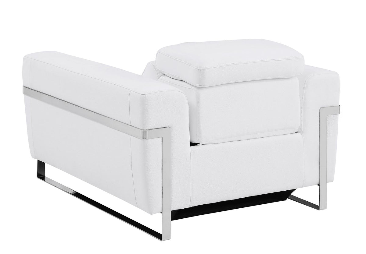 990 Divanitalia Power Reclining Arm Chair with Power Headrest in Top-grain Italian Leather - White - SKU 990-WHITE-CH - view 3