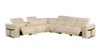 1126 Divanitalia 7-Piece L-Shaped Sectional Sofa in Top Grain Italian Leather with 3 Power Recliners & Power Headrests - Beige - SKU 1126-BEIGE-SEC-7PC-3PWR-SECTIONAL- GROUP - view 3