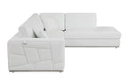 998 Divanitalia Cream Right Arm Facing Sectional Sofa in Top-grain Italian Leather