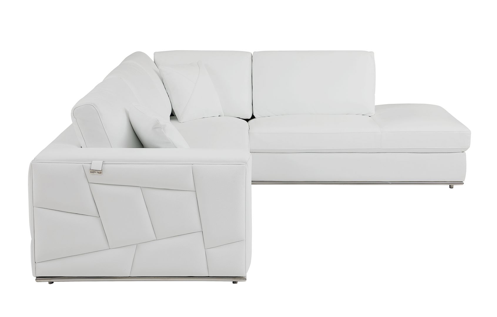 998 Divanitalia Cream Right Arm Facing Sectional Sofa in Top-grain Italian Leather