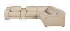 1116 Divanitalia 6-Piece L-Shaped Sectional Sofa in Top Grain Italian Leather with 3 Power Recliners & Power Headrests - Beige - SKU 1116-BEIGE-6PC-3PWR-SECTIONAL- GROUP - view 5