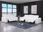 9762 Divanitalia 5-Piece Modular Power Reclining Sofa and Loveseat Set with 5 Power Recliners in Top Grain Italian Leather - White - SKU 9762-WHITE-5.4-HT-2PC - view 2