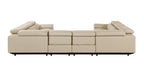 1246 Divanitalia 8-Piece U-Shaped Modular Power Reclining Sectional Sofa with 4 Power Recliners and Power Headrests - Top Grain Italian Leather