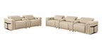 1126 Divanitalia 8-Piece Modular Power Reclining Sofa & Loveseat Set in Top Grain Italian Leather with 5 Power Recliners & Power Headrests - Beige - SKU 1126-BEIGE-8.5-HT - view 4