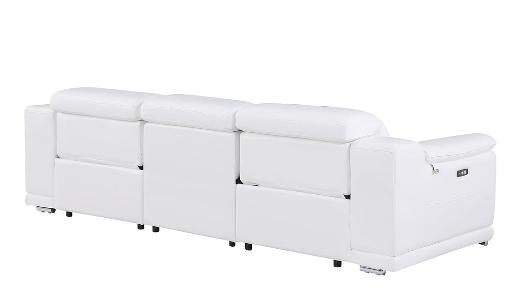 9762 Divanitalia 3-Piece Modular Power Reclining Sofa with 2 Power Recliners in Top Grain Italian Leather