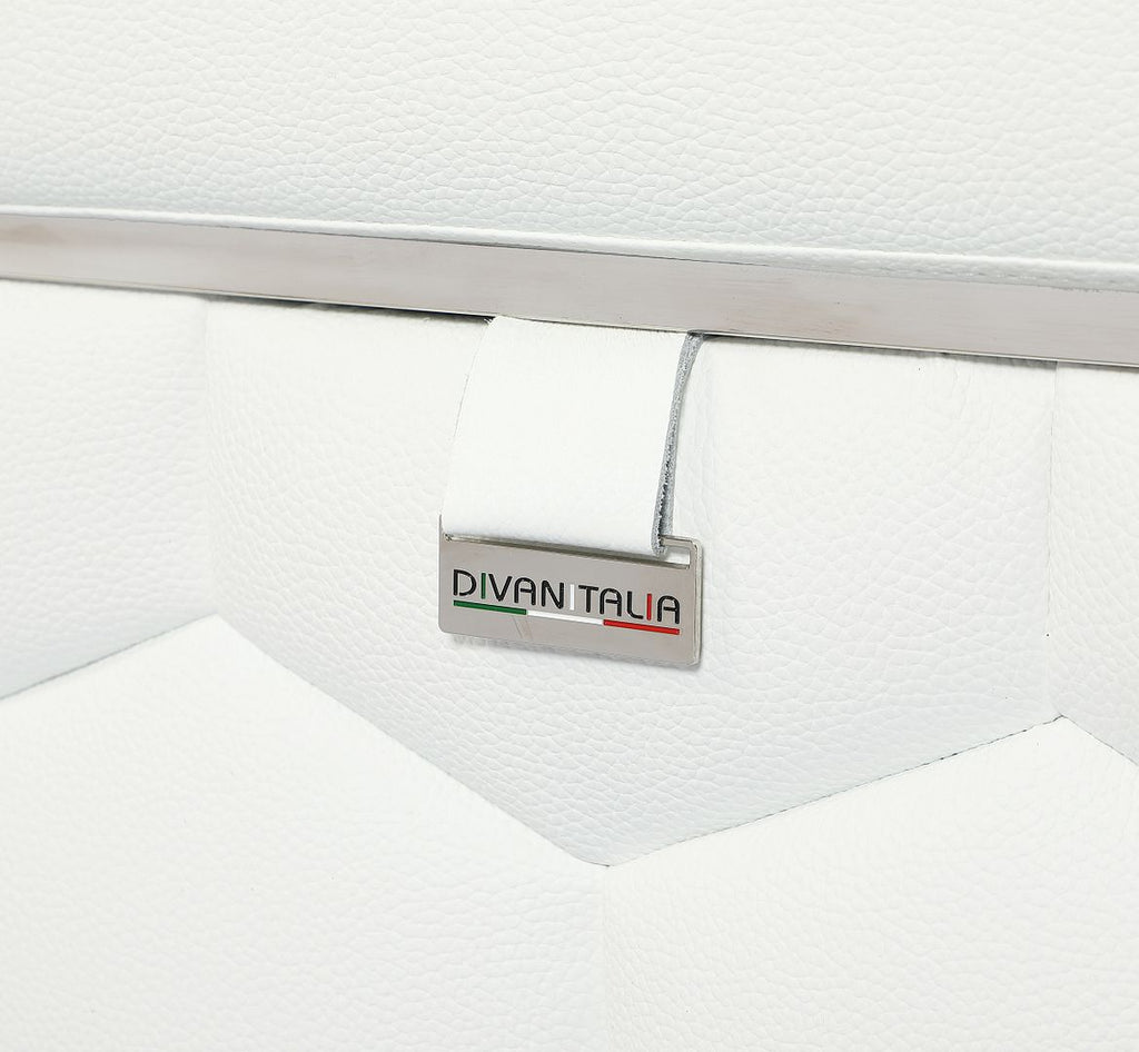 692 Divanitalia Sofa with Adjustable Headrest in Top-grain Italian Leather - White - SKU 692-S-WHITE - view 6