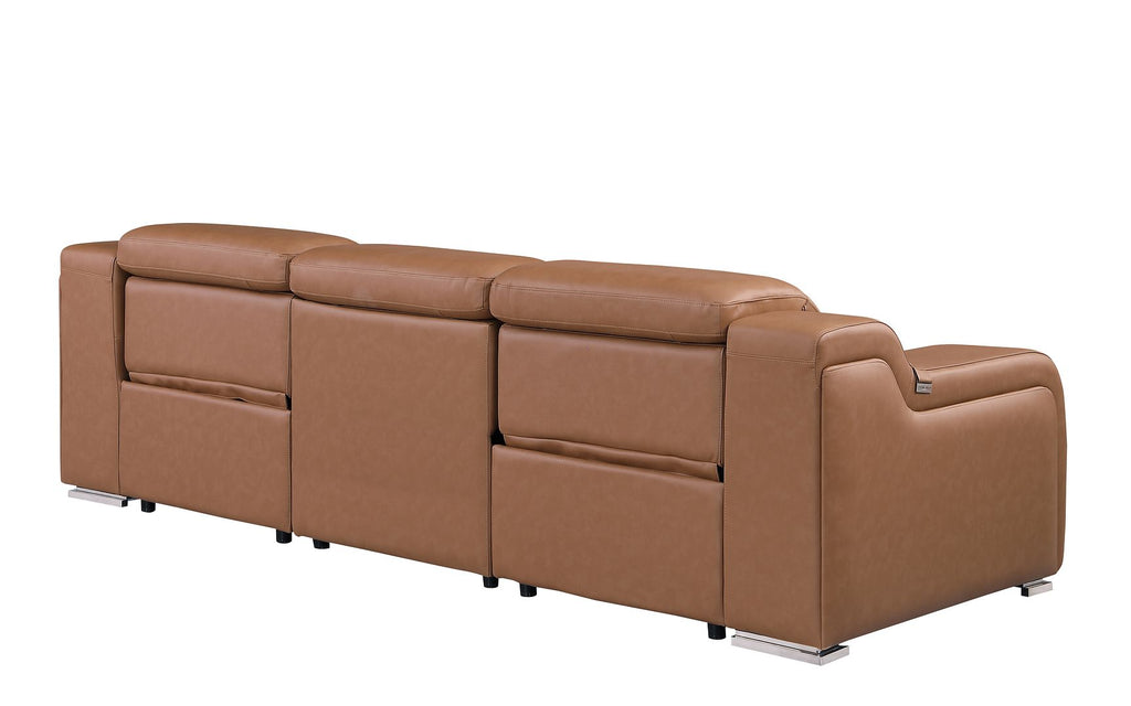 1116 Divanitalia 3-Piece Modular Power Reclining Sofa in Top Grain Italian Leather with 2 Power Recliners & Power Headrests