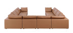 1100 Divanitalia 10-Piece U-Shaped Sectional Sofa in Top-grain Italian Leather