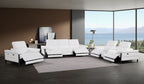 1246 Divanitalia Modular Power Dual Reclining Sofa, Console Loveseat, and Chair Set with Power Headrests - Top Grain Italian Leather - White - SKU 1246-WHITE-7.5-HT-3PC - view 2