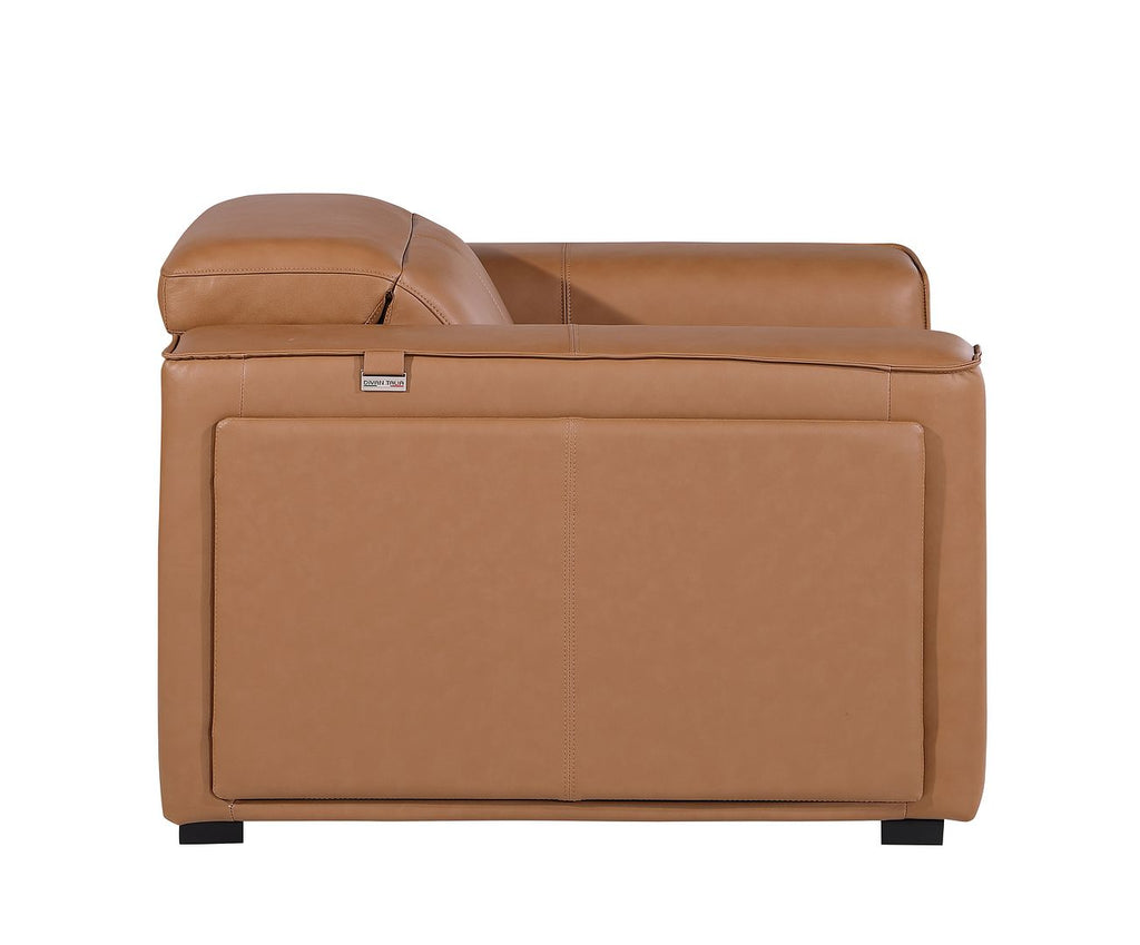 1126 Divanitalia Top Grain Italian Leather Power Reclining Chair with Power Headrests