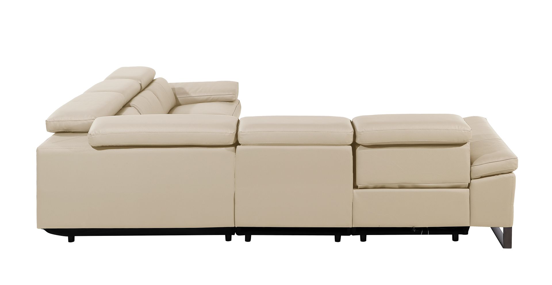 1246 Divanitalia 5-Piece L-Shaped Modular Power Reclining Sectional Sofa with Power Headrests - Top Grain Italian Leather