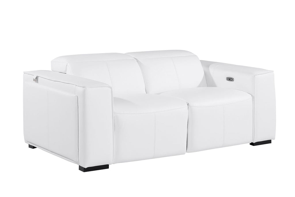 1224 Divanitalia 2-Piece Modular Power Reclining Loveseat in Top Grain Italian Leather with 2 Power Recliners & Power Headrests