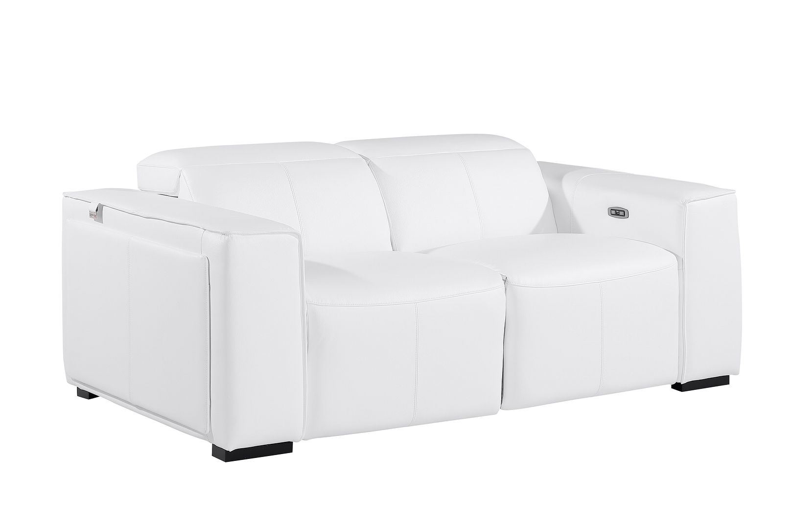 1224 Divanitalia 2-Piece Modular Power Reclining Loveseat in Top Grain Italian Leather with 2 Power Recliners & Power Headrests