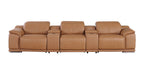 9762 Divanitalia 5-Piece Modular Power Reclining Sofa and Loveseat Set with 3 Power Recliners in Top Grain Italian Leather