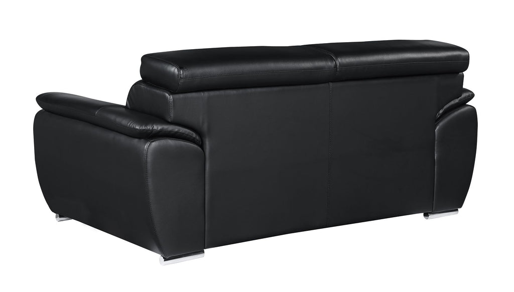 4571 Modern Genuine Leather Loveseat - Black - SKU 4571-L-BLACK - view 3