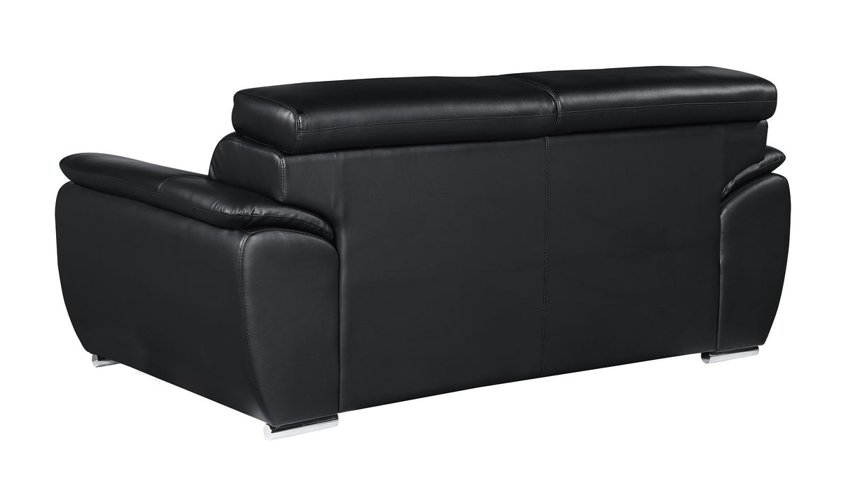 4571 Modern Genuine Leather Loveseat - Black - SKU 4571-L-BLACK - view 3