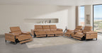 1246 Divanitalia Modular Power Triple Reclining Sofa, Console Loveseat, and Chair Set with Power Headrests - Top Grain Italian Leather - Cognac - SKU 1246-COGNAC-7.6-HT-3PC - view 2
