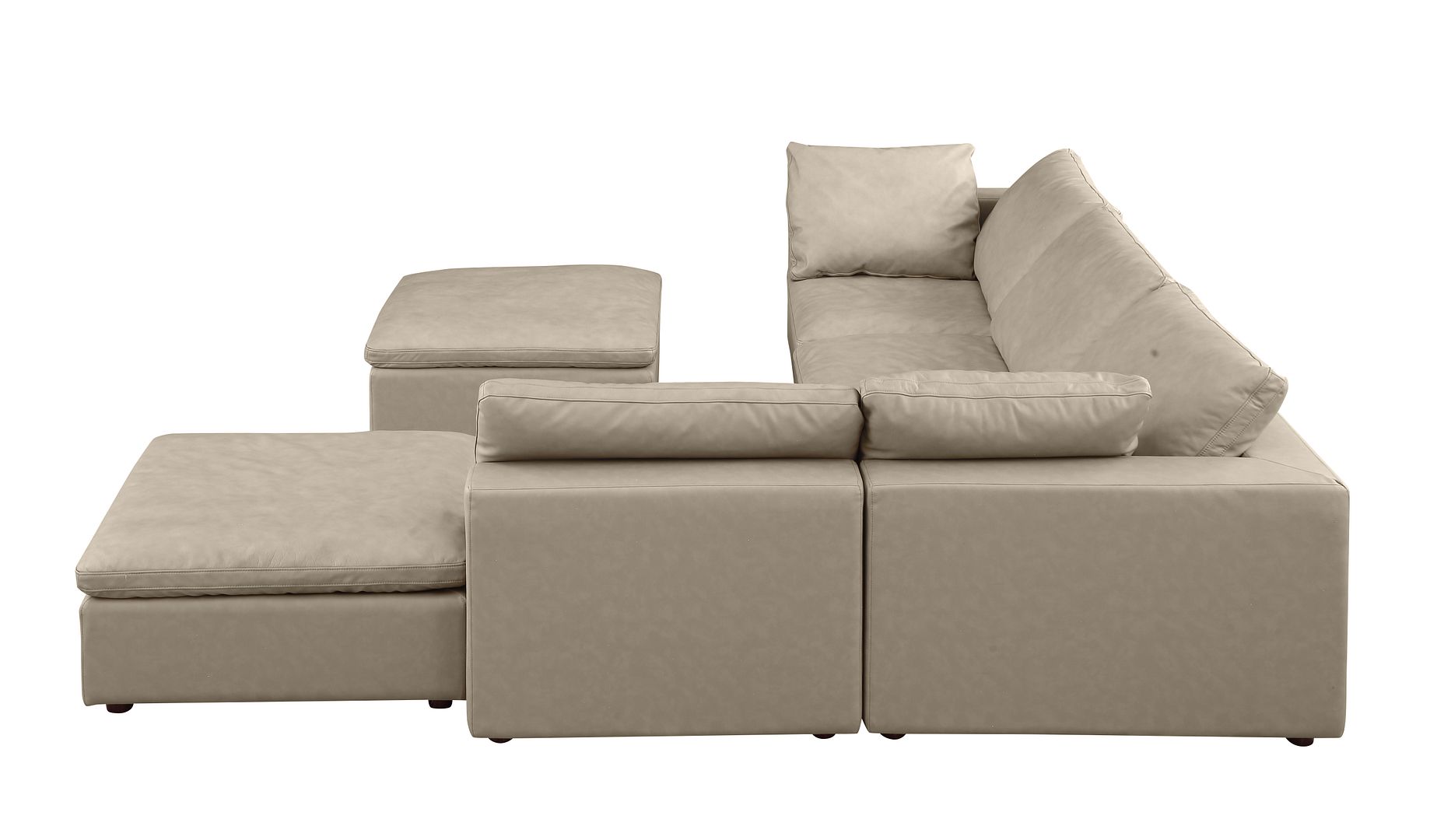 1100 Divanitalia 6-Piece Right Arm Facing 3-Seat Sectional Sofa - Top-grain Italian Leather