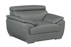 4571 Modern Genuine Leather 3-Piece Sofa Set - Dark Grey - SKU 4571-LV GRAY 3PC (S/L/C) - GROUP - view 8