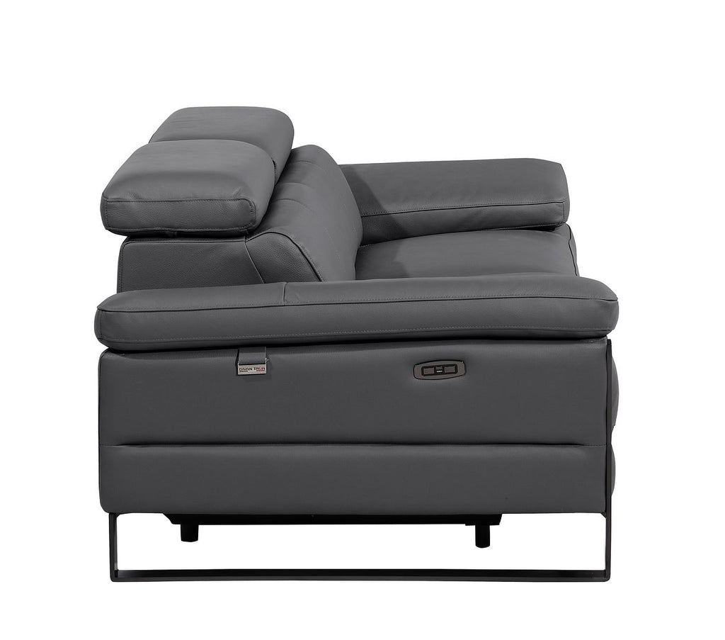 1246 Divanitalia Top Grain Italian Leather Loveseat with Power Headrest - Dark Grey - SKU 1246-DK-GREY-2.2-HT - view 8