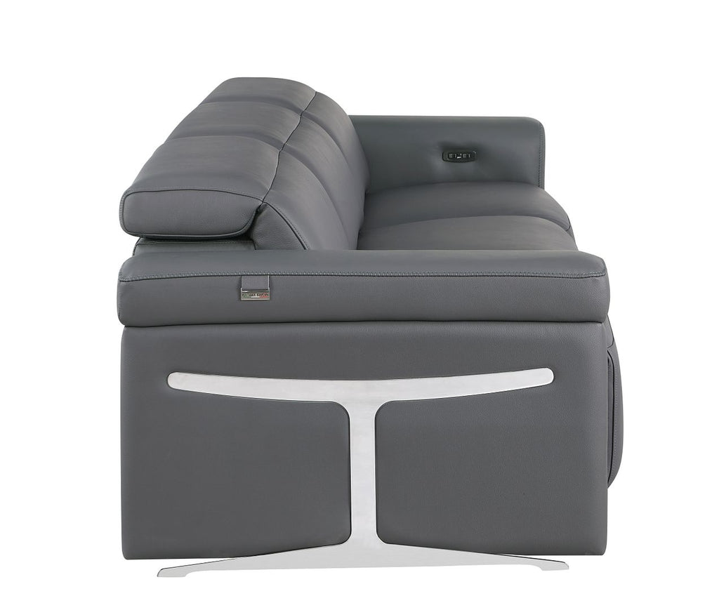 1126 Divanitalia 3-Piece Modular Power Reclining Sofa in Top Grain Italian Leather with 3 Power Recliners & Power Headrests