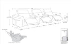 1126 Divanitalia 5-Piece Modular Power Reclining Sofa in Top Grain Italian Leather with 3 Power Recliners & Power Headrests