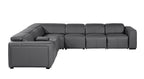1224 Divanitalia 7-Piece L-Shaped Sectional Sofa in Top Grain Italian Leather with 4 Power Recliners & Power Headrests