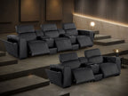 1224 Divanitalia 8-Piece Modular Power Reclining Sofa & Loveseat Set in Top Grain Italian Leather with 5 Power Recliners & Power Headrests - Black - SKU 1224-BLACK-8.5-HT-2PC - view 3