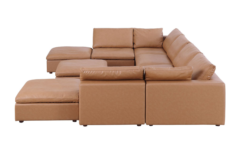 1100 Divanitalia Top-grain Italian Leather 9-Piece Sectional Sofa with Chaise