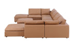 1100 Divanitalia Top-grain Italian Leather 9-Piece Sectional Sofa with Chaise