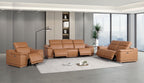 9762 Divanitalia 6-Piece Modular Power Reclining Sofa, Loveseat and Chair Set with 5 Power Recliners in Top Grain Italian Leather - Cognac - SKU 9762-COGNAC-6.5-HT-3PC - view 2