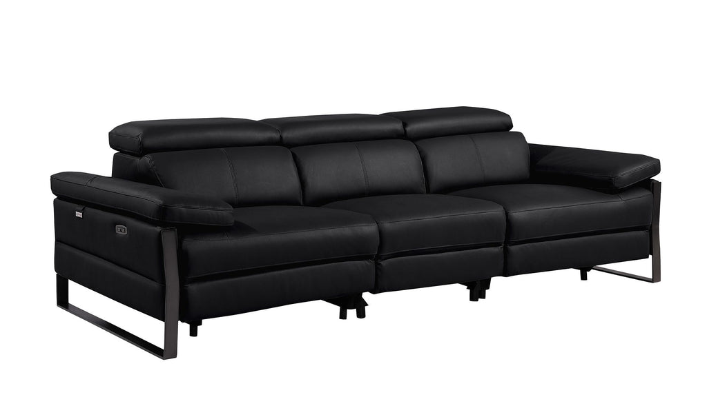 1246 Divanitalia Modular Power Dual Reclining Sofa with Power Reclining Headrests - Top Grain Italian Leather - Black - SKU 1246-BLACK-3.2-S-HT - view 4