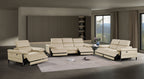 1246 Divanitalia Modular Power Dual Reclining Sofa, Loveseat, and Chair Set with Power Headrests - Top Grain Italian Leather - Beige - SKU 1246-BEIGE-6.5-HT-3PC - view 2